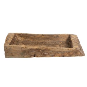 שוקת עץ רחבה גולמית