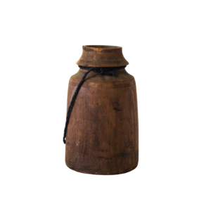 כד עץ שבטי בגוון דבש